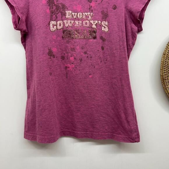 Vintage Y2K 2000s Self Esteem Every Cowboy's Dream Baby Tee T-Shirt Large - Picture 5 of 6